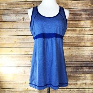 Lucy Heathered Blue Mesh Racerback Athletic Tank